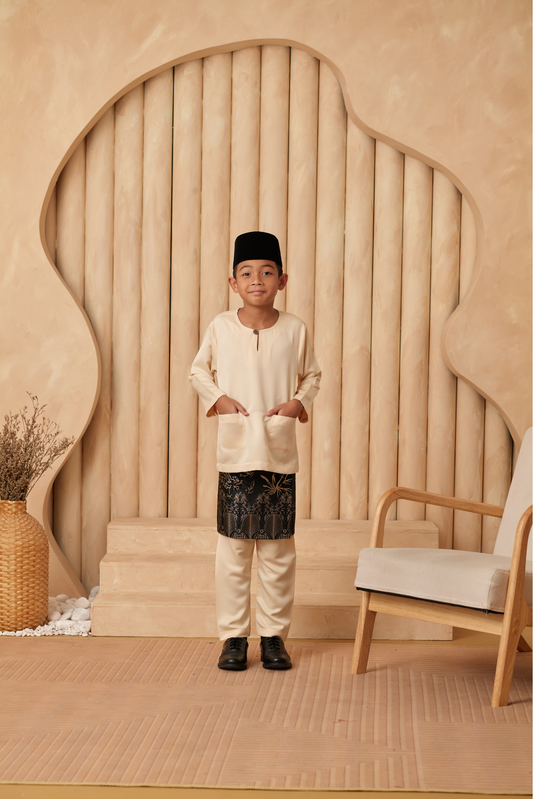 Baju Melayu KIDS Teluk Belanga - Cream