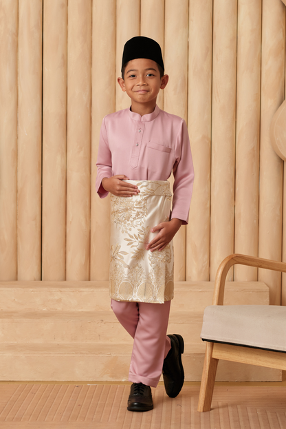 Baju Melayu KIDS Cekak Musang - Dusty Pink