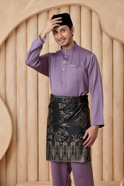 Baju Melayu Cekak Musang Relaxed Fit - Mauve Purple