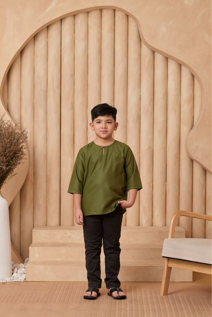 Kurta Nusantara KIDS - Olive Green