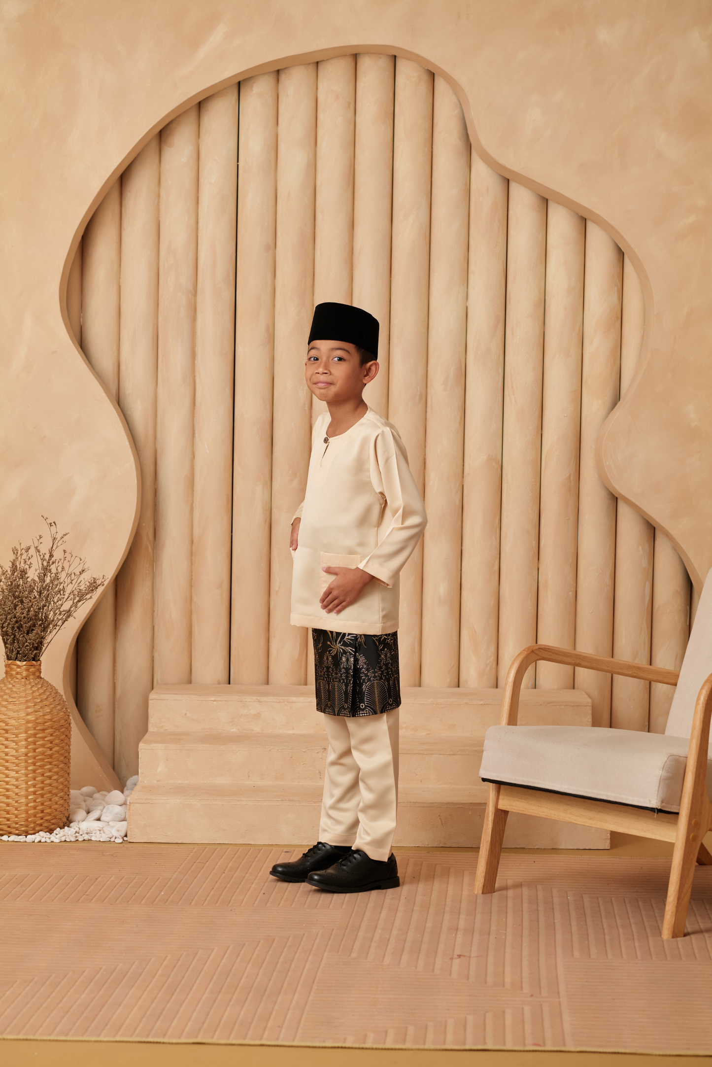 Baju Melayu KIDS Teluk Belanga - Cream