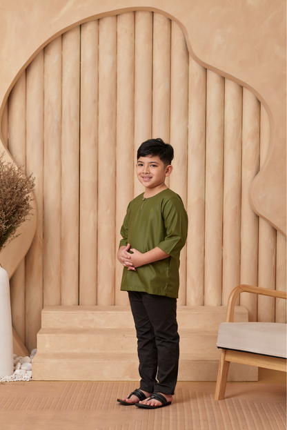 Kurta Nusantara KIDS - Olive Green