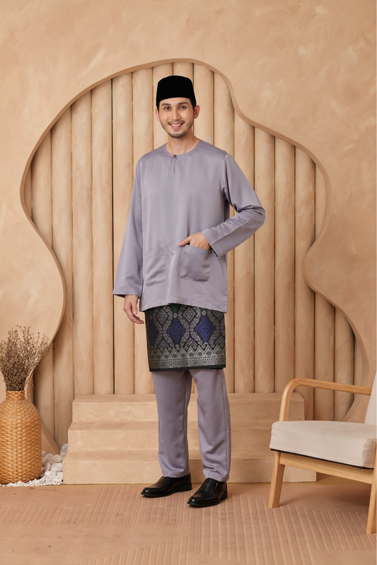 Baju Melayu Teluk Belanga Relaxed Fit - Cloud Grey