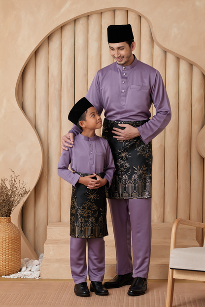 Baju Melayu KIDS Cekak Musang - Mauve Purple