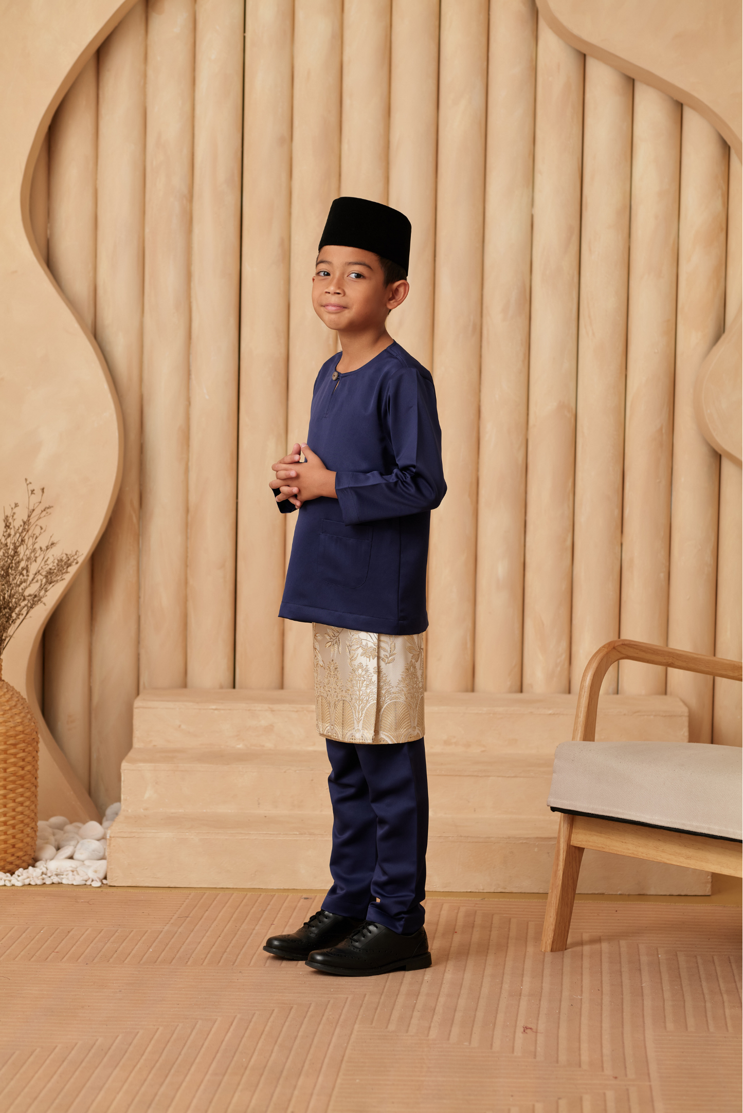 Baju Melayu KIDS Teluk Belanga - Navy Blue