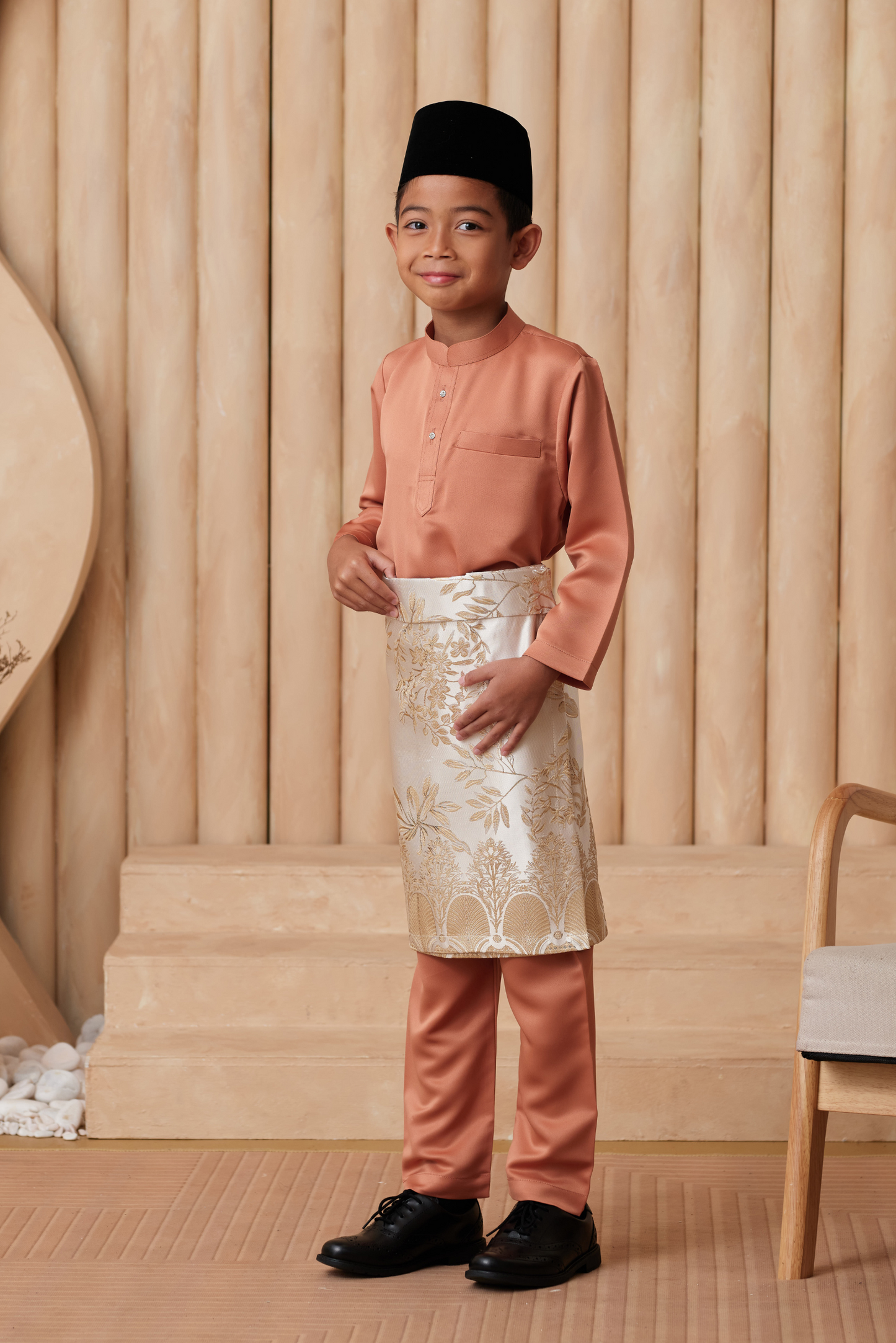 Baju Melayu KIDS Cekak Musang - Copper