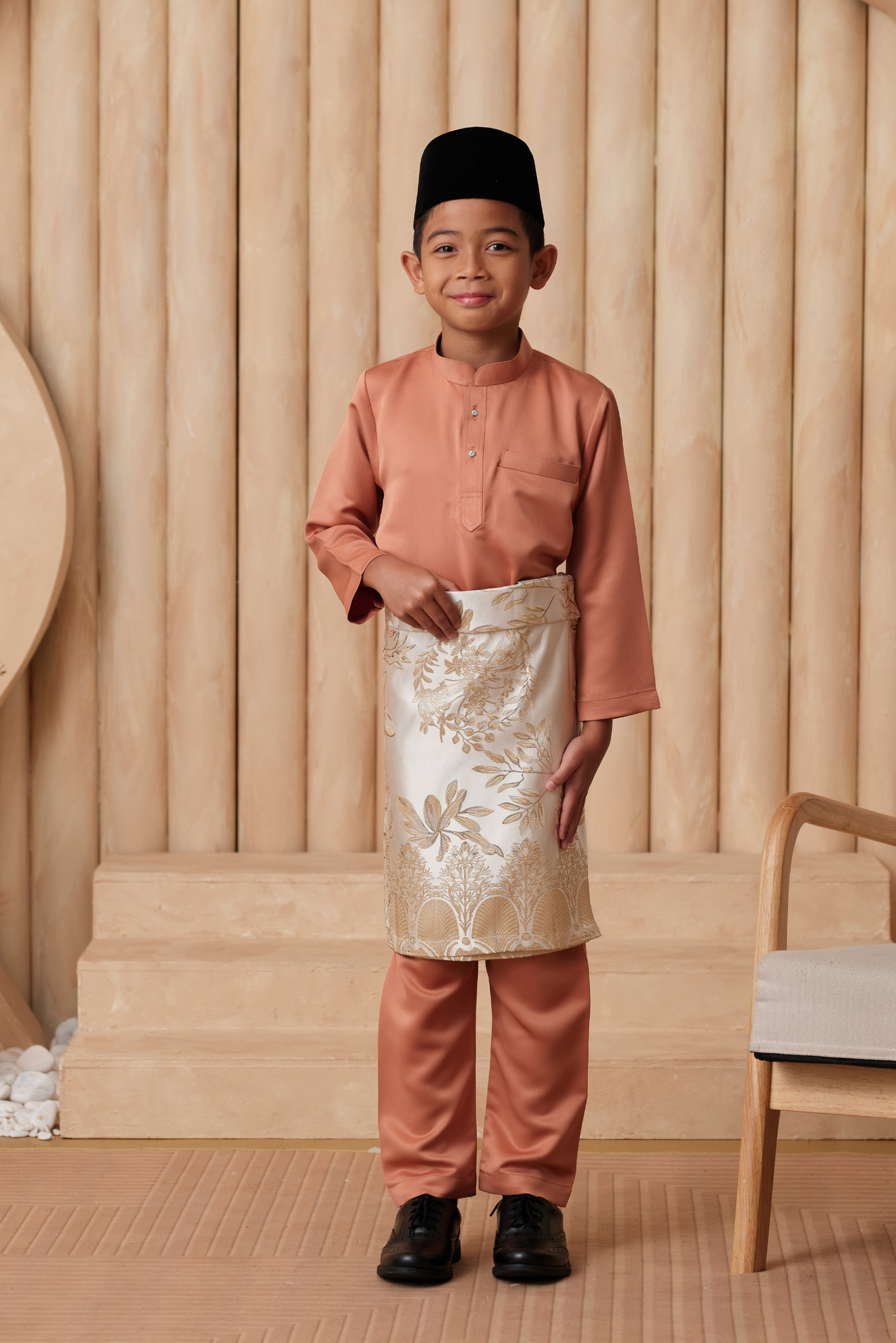 Baju Melayu KIDS Cekak Musang - Copper