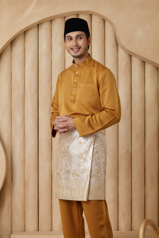 Baju Melayu Cekak Musang Relaxed Fit - Mustard