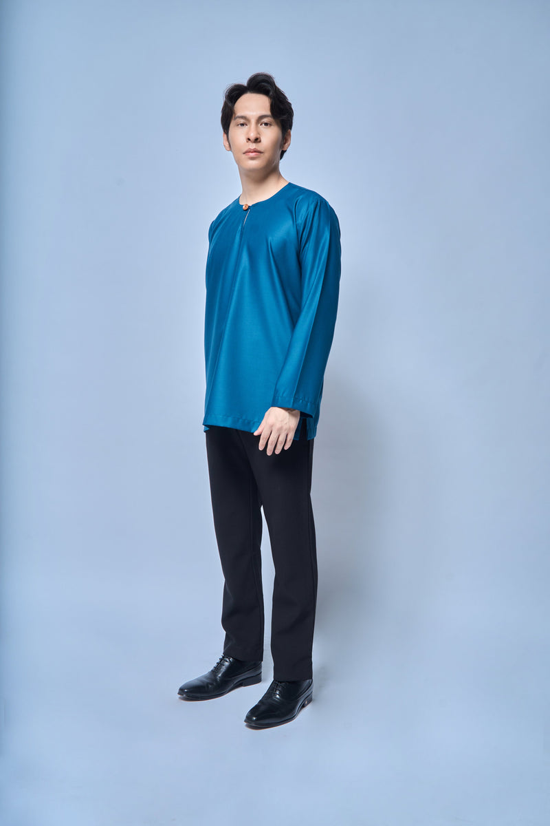 Kurta Tamadun Relaxed Fit - Teal Blue