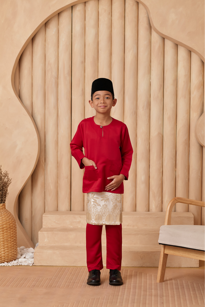 Baju Melayu KIDS Teluk Belanga - Crimson Red