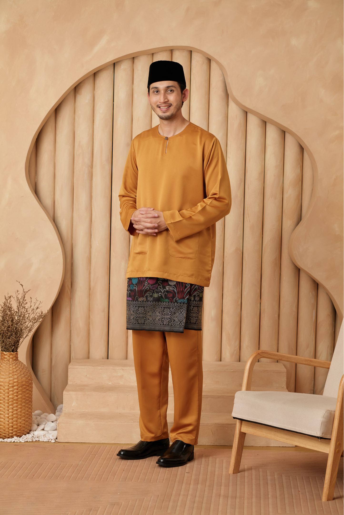 Baju Melayu Teluk Belanga Relaxed Fit - Mustard