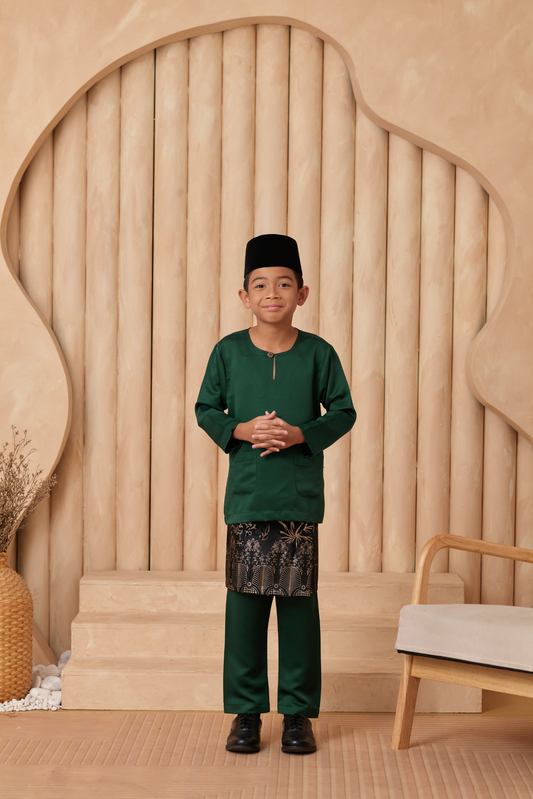 Baju Melayu KIDS Teluk Belanga - Emerald Green