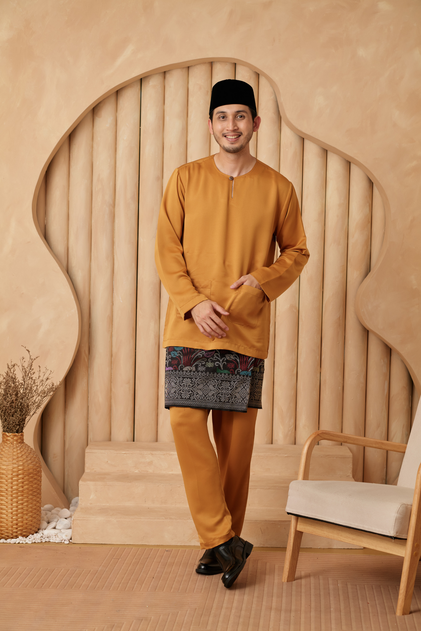 Baju Melayu Teluk Belanga Relaxed Fit - Mustard