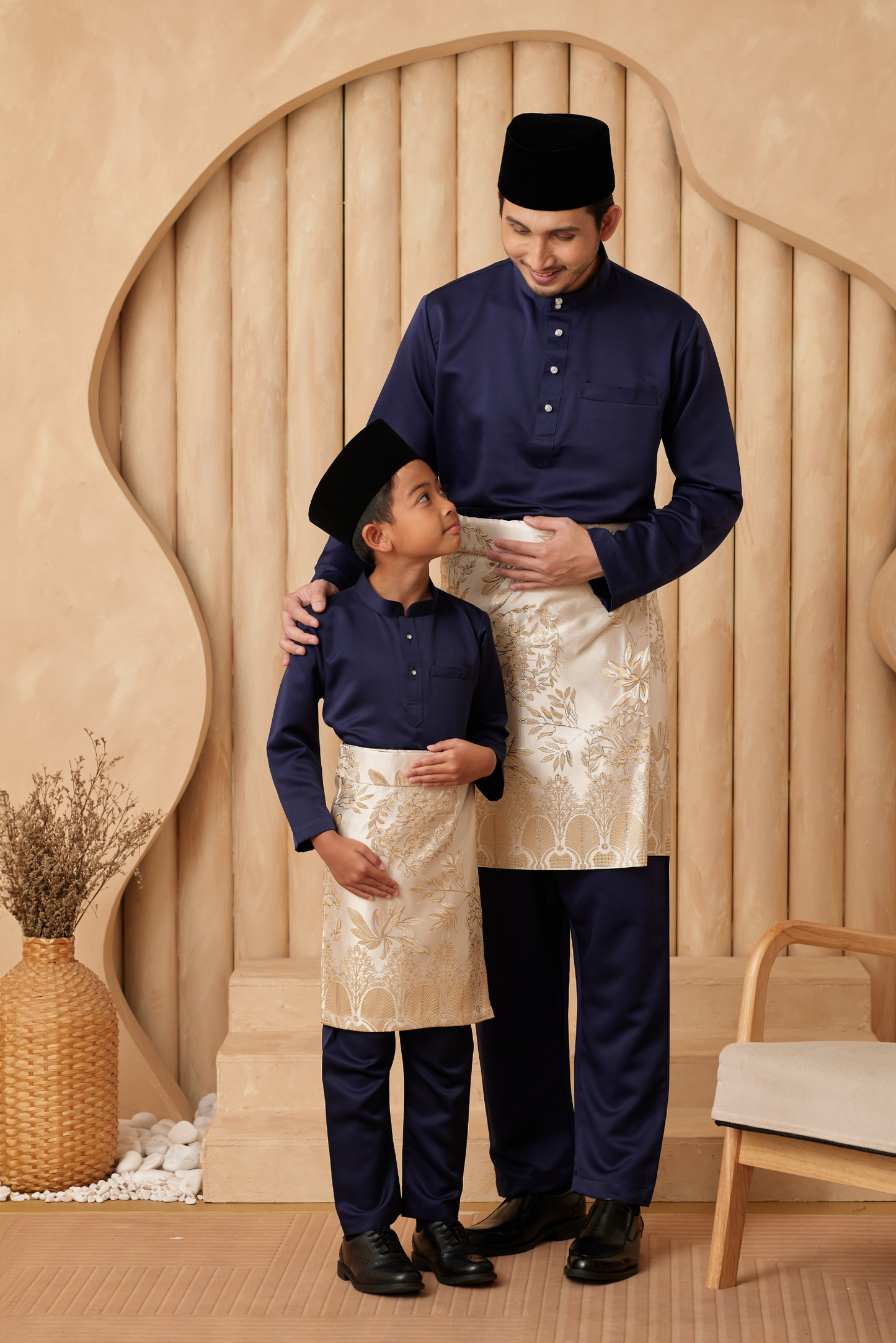 Baju Melayu KIDS Cekak Musang - Navy Blue