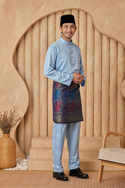 Baju Melayu Cekak Musang Relaxed Fit - Baby Blue