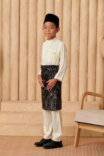 Baju Melayu KIDS Cekak Musang - Soft Yellow