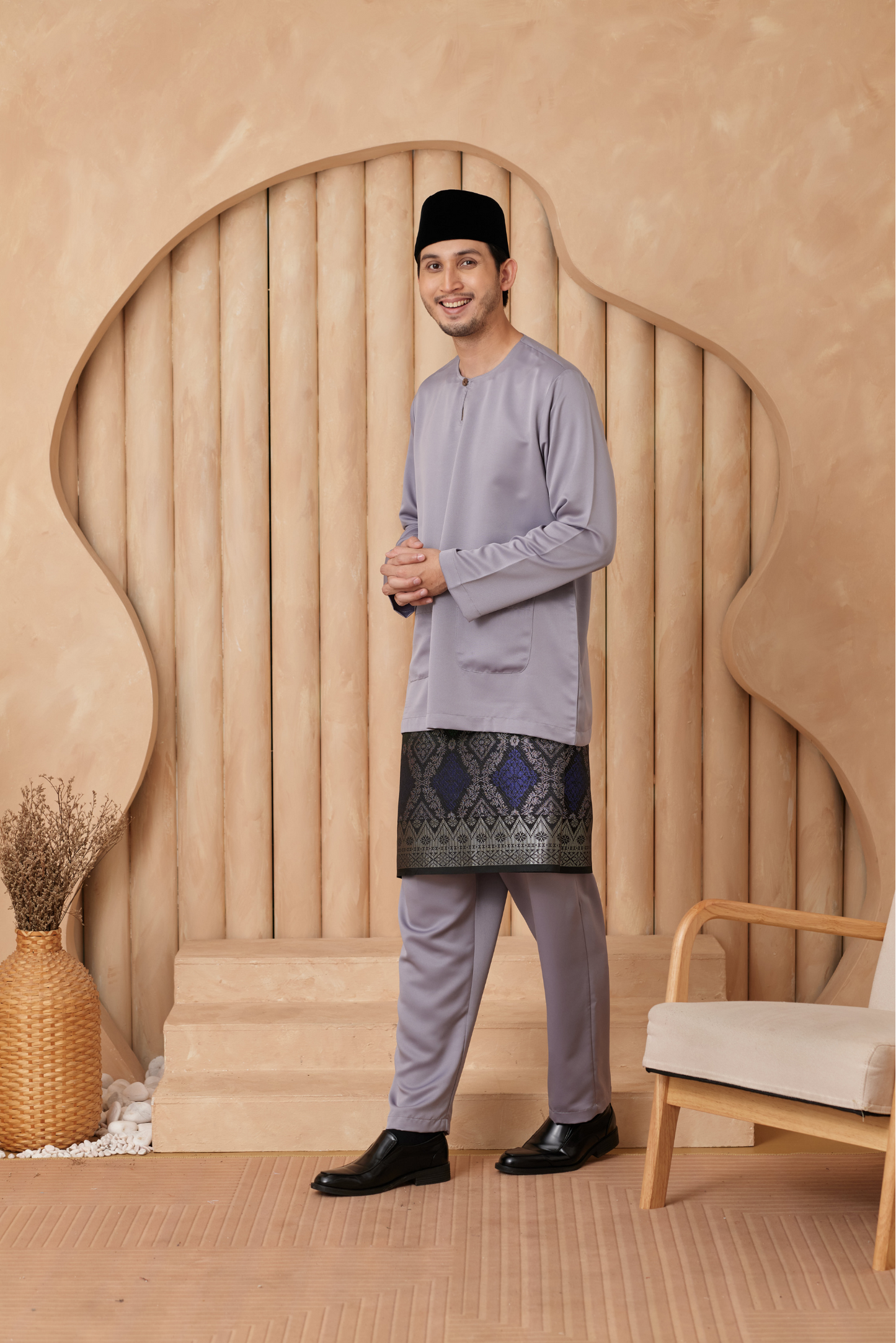 Baju Melayu Teluk Belanga Relaxed Fit - Cloud Grey