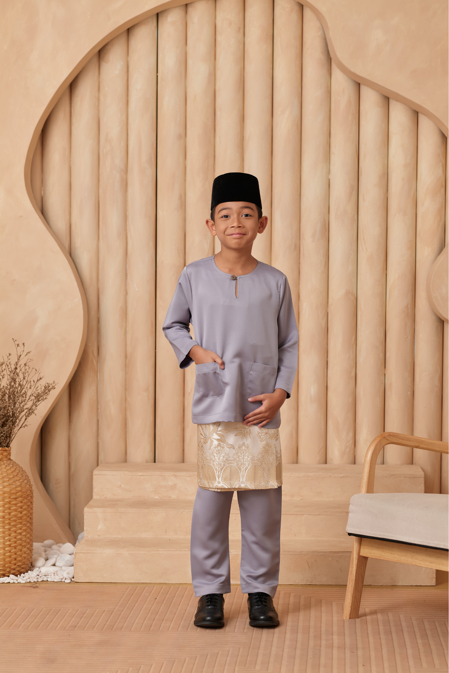 Baju Melayu KIDS Teluk Belanga - Cloud Grey