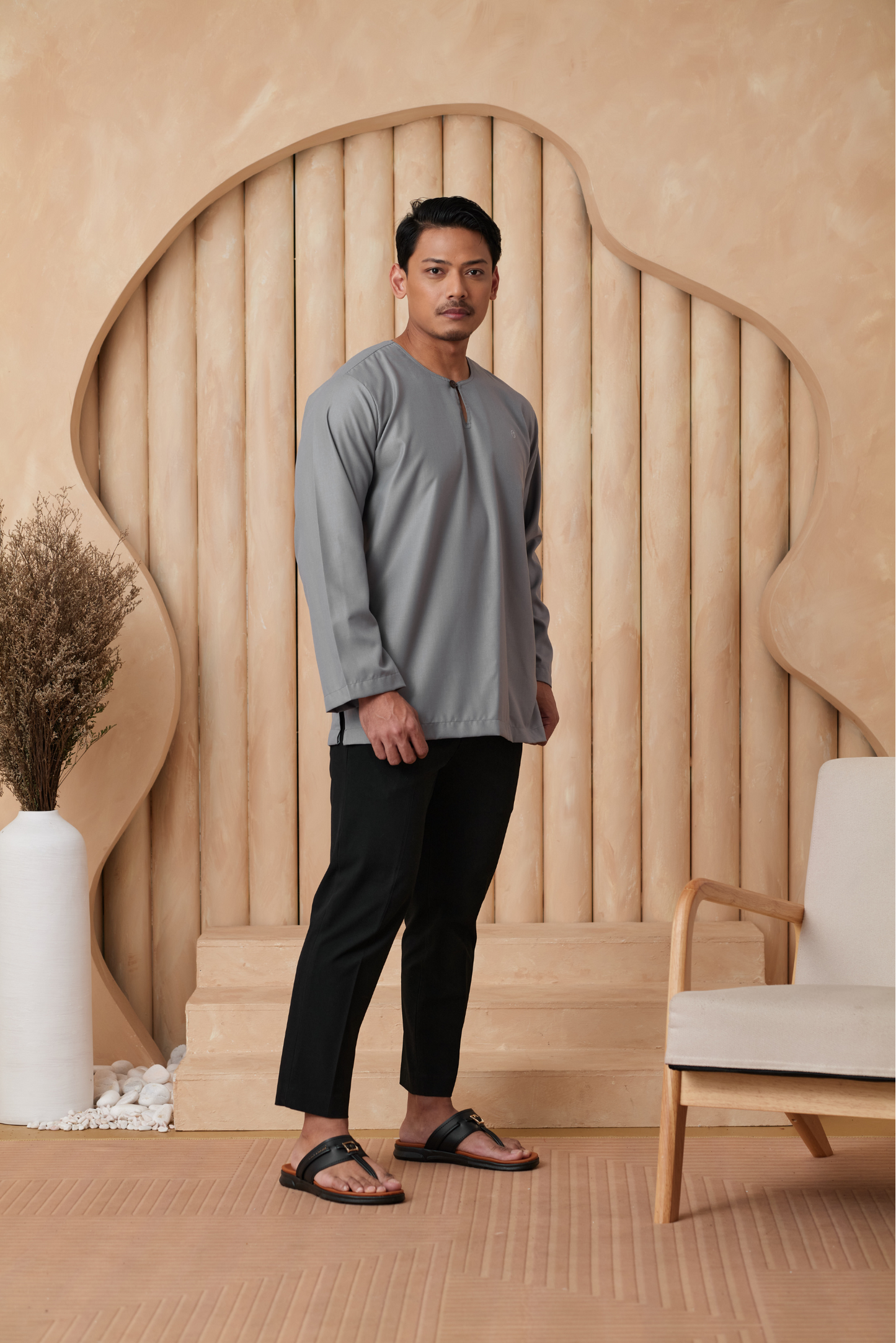 Kurta Tamadun Relaxed Fit - Cloud Grey