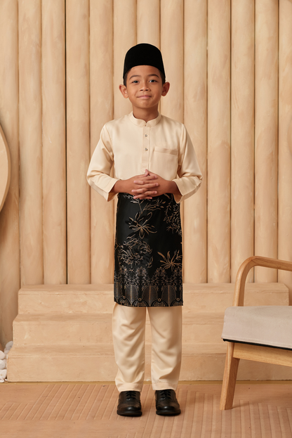 Baju Melayu KIDS Cekak Musang - Creme