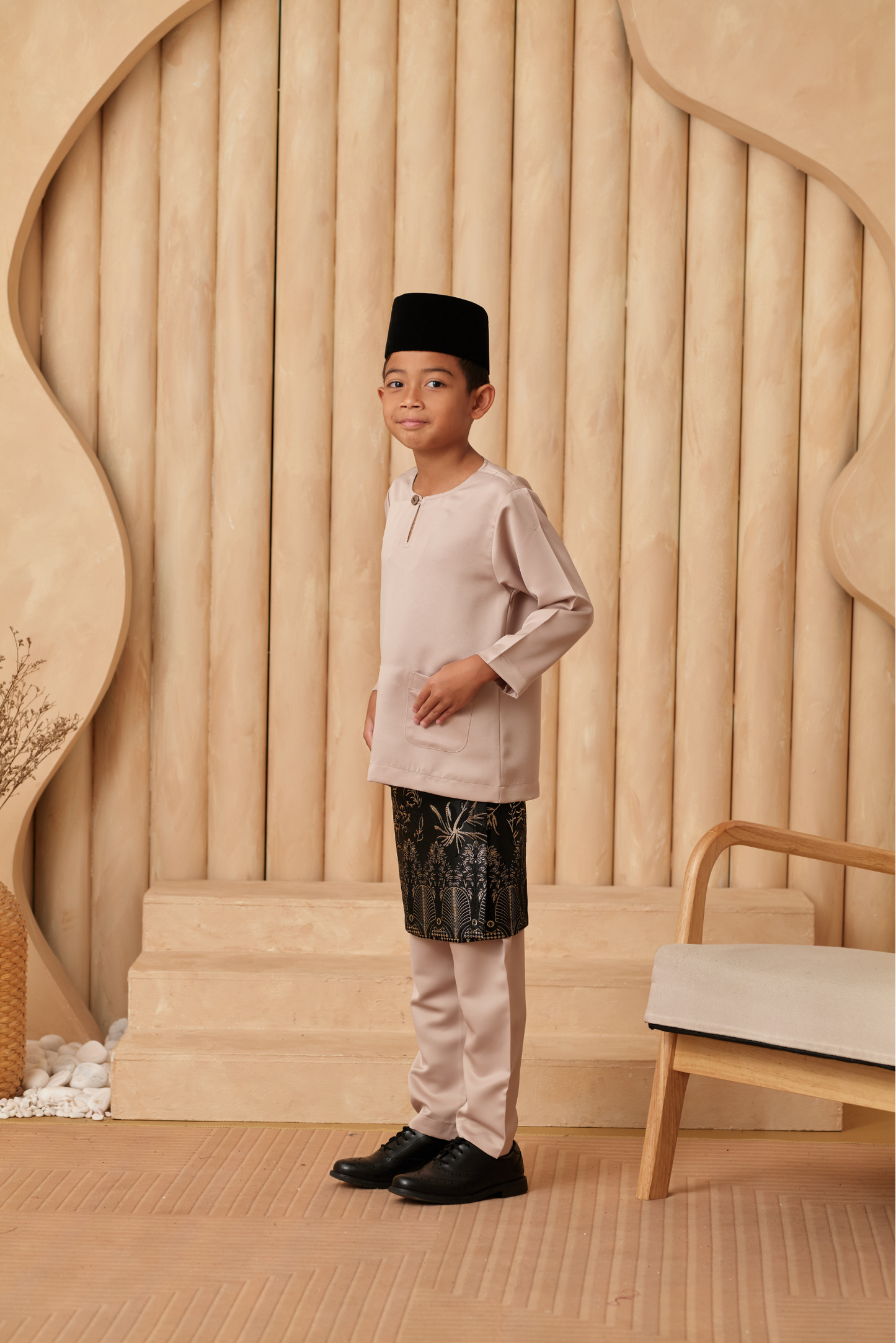 Baju Melayu KIDS Teluk Belanga - Champaigne