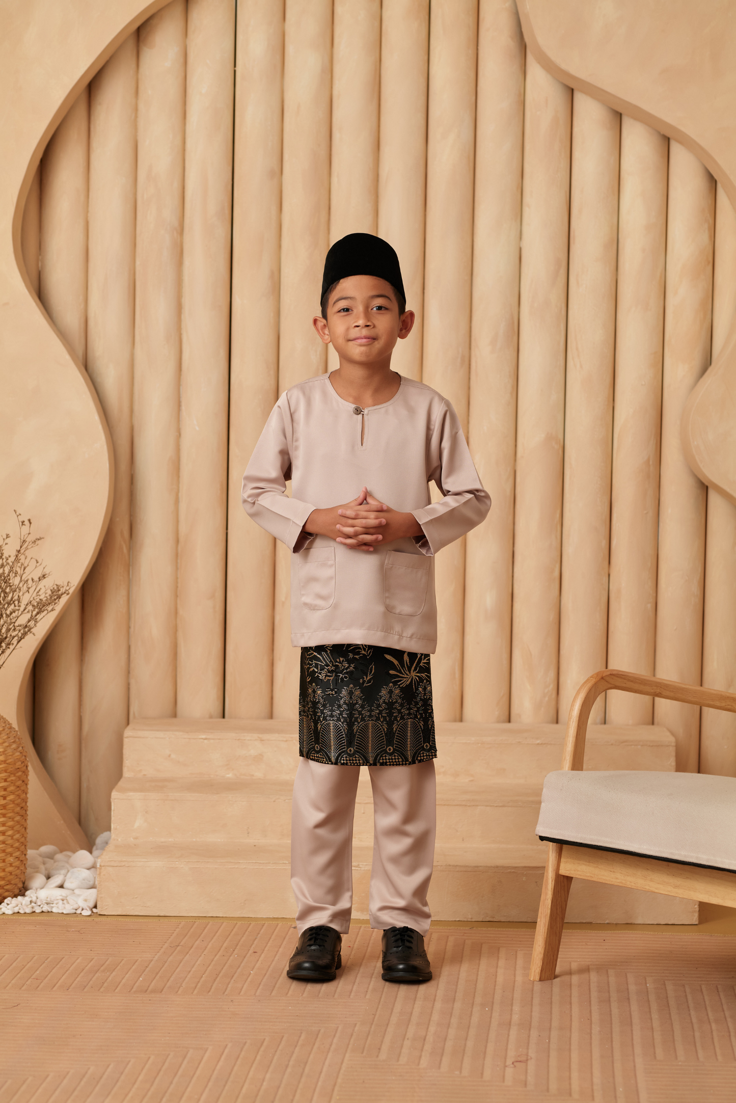 Baju Melayu KIDS Teluk Belanga - Champaigne