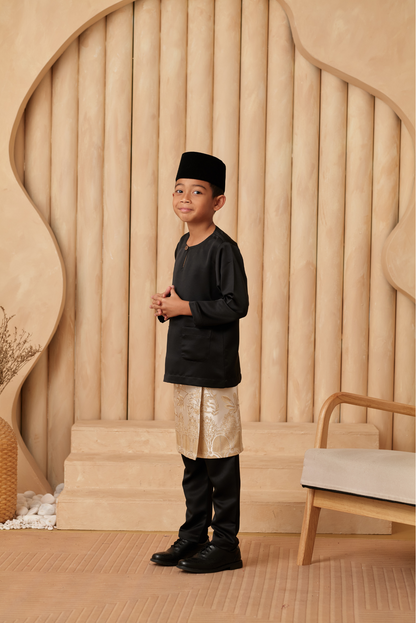 Baju Melayu KIDS Teluk Belanga - Black