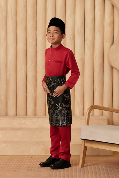 Baju Melayu KIDS Cekak Musang - Crimson Red