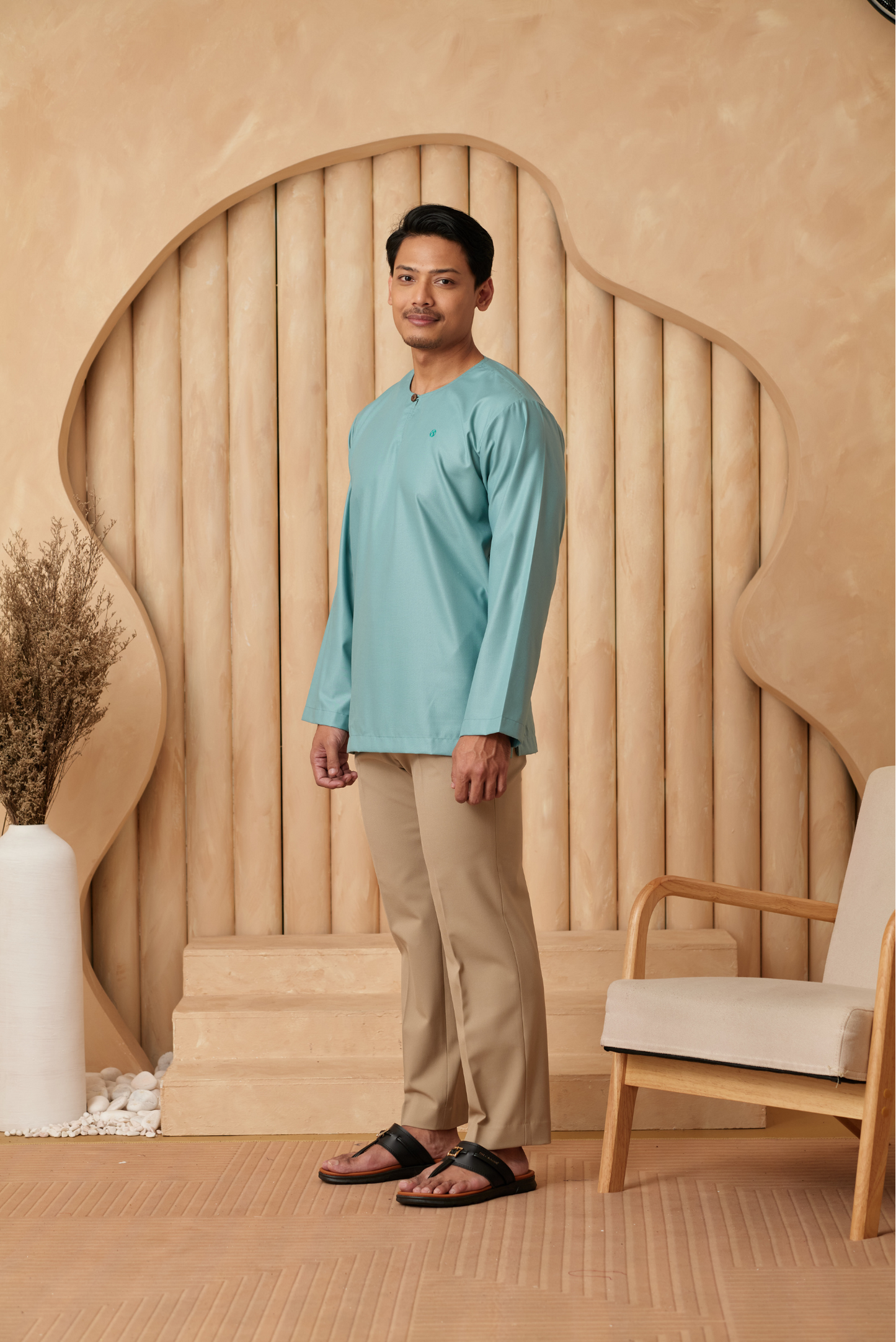 Kurta Tamadun Regular Fit - Aqua Blue