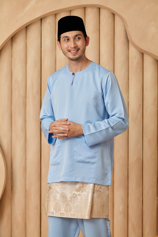 Baju Melayu Teluk Belanga Relaxed Fit - Baby Blue