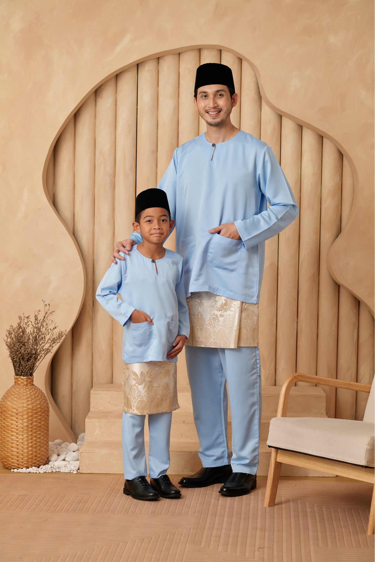 Baju Melayu Teluk Belanga Relaxed Fit - Baby Blue