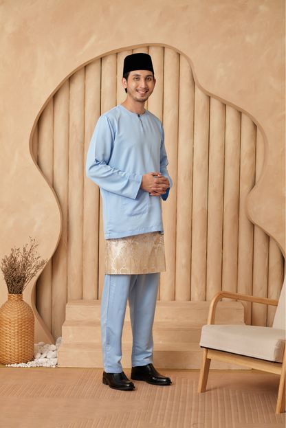 Baju Melayu Teluk Belanga Relaxed Fit - Baby Blue