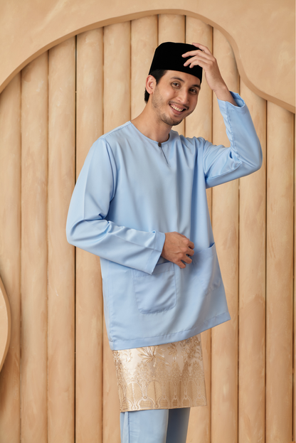 Baju Melayu Teluk Belanga Relaxed Fit - Baby Blue