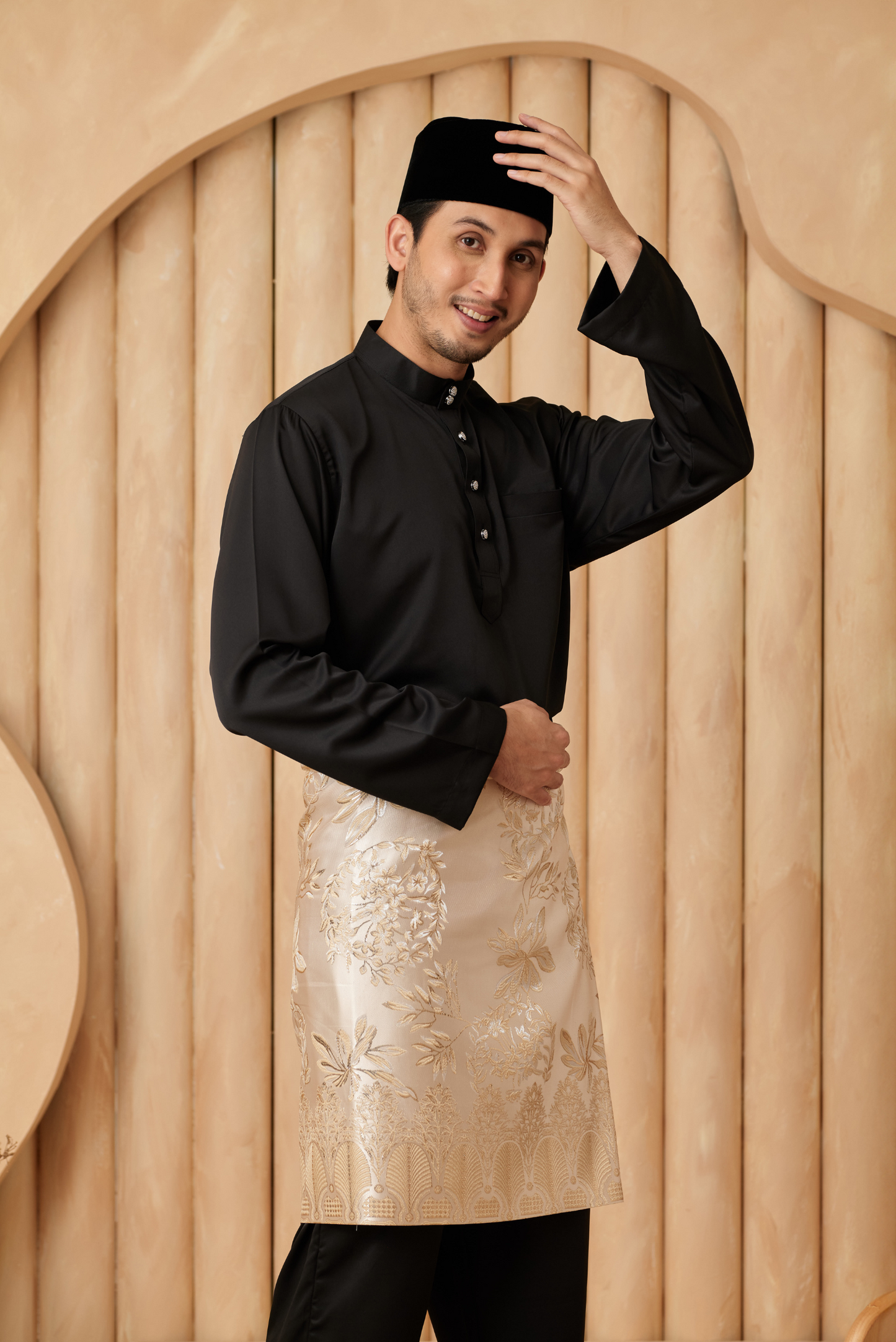 Baju Melayu Cekak Musang Relaxed Fit - Black