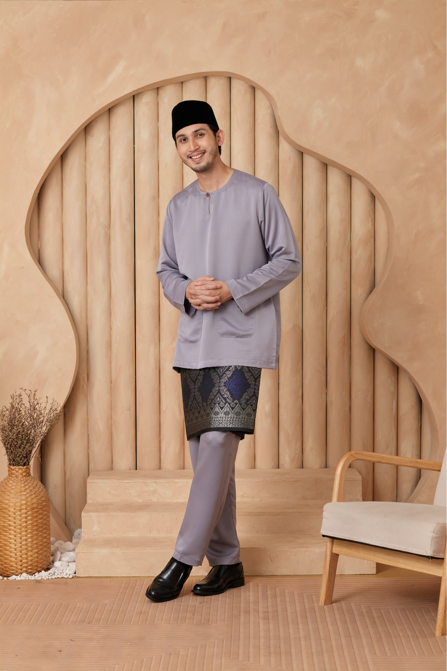 Baju Melayu Teluk Belanga Relaxed Fit - Cloud Grey