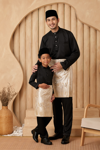 Baju Melayu Cekak Musang Relaxed Fit - Black