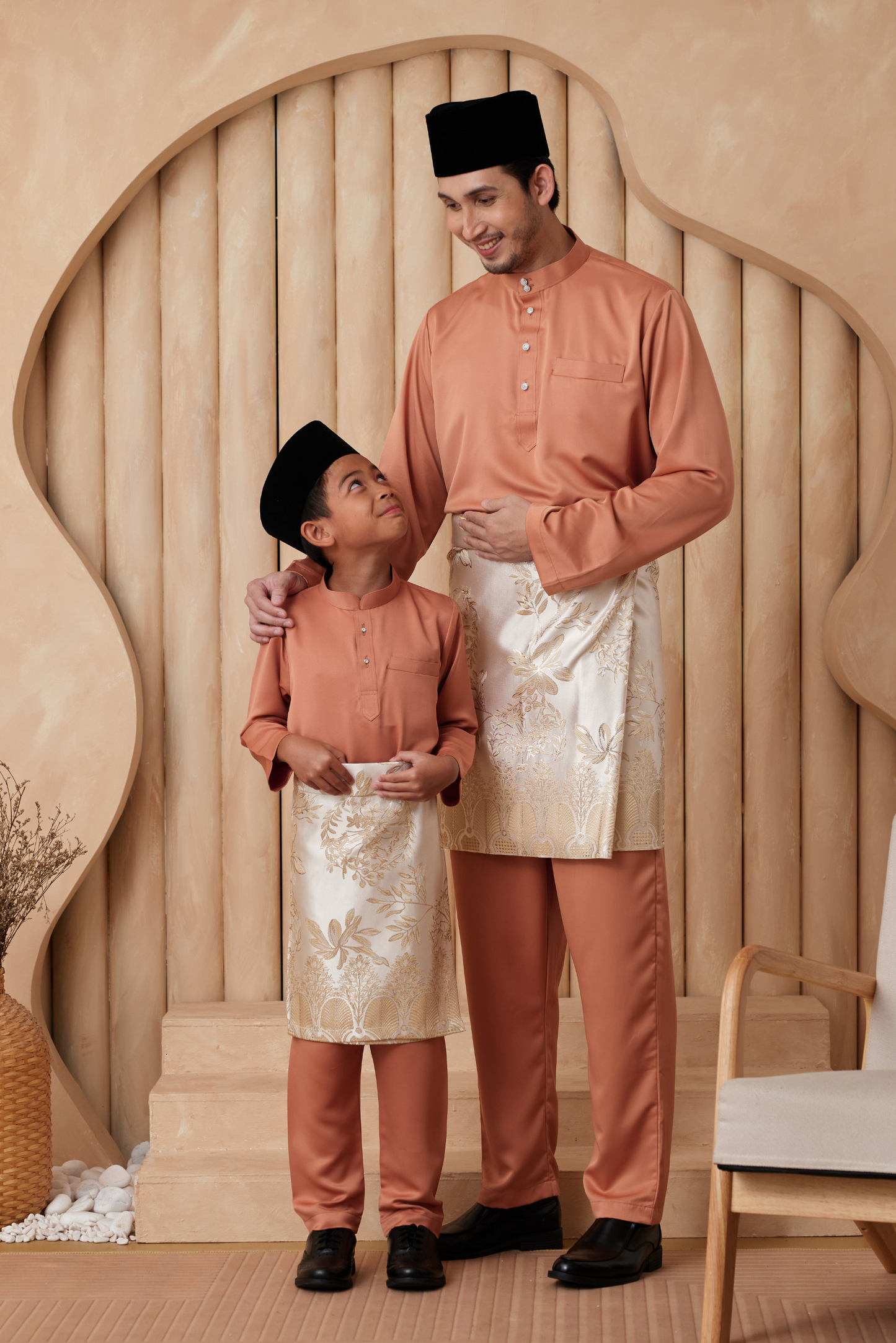 Baju Melayu KIDS Cekak Musang - Copper