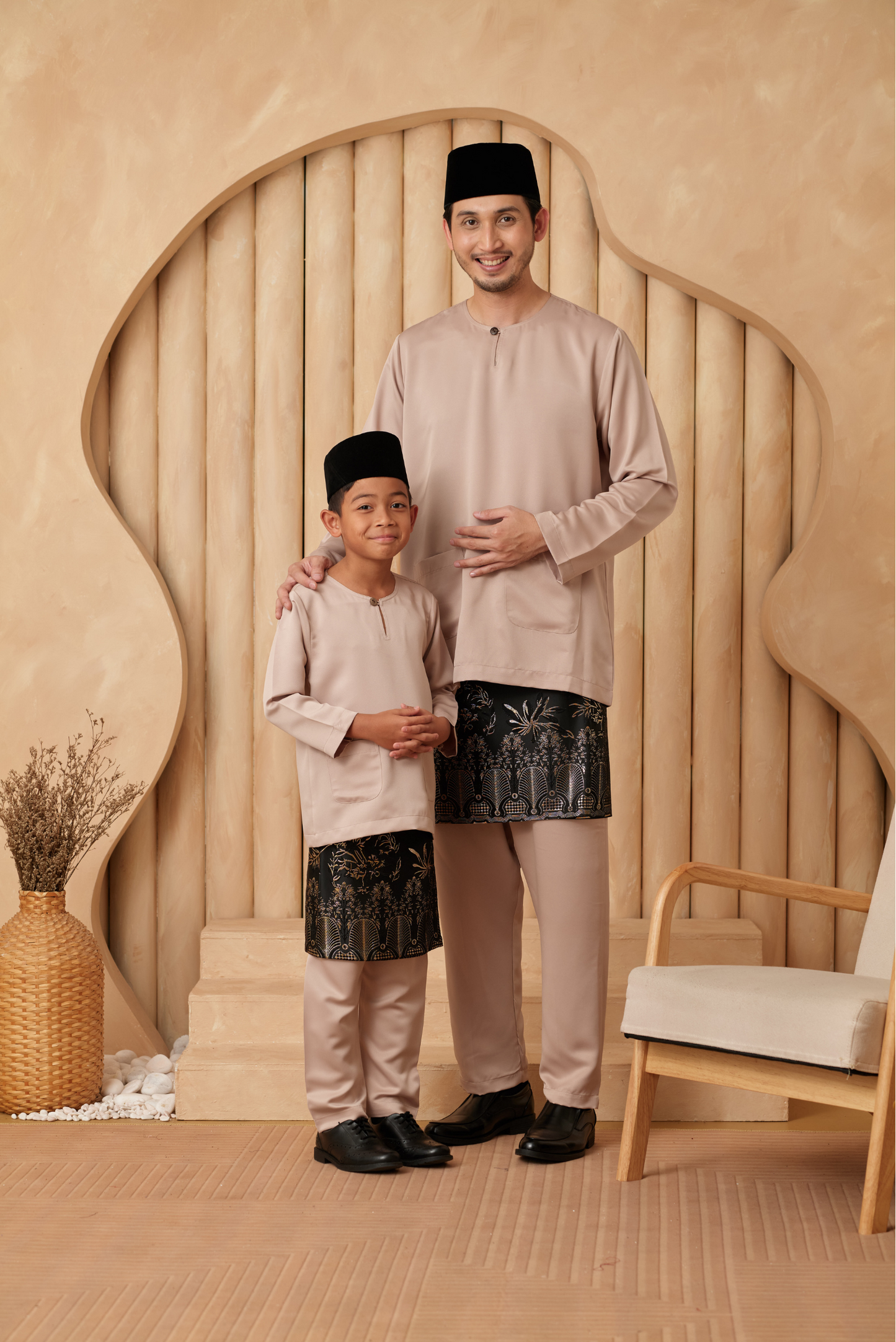 Baju Melayu Teluk Belanga Relaxed Fit - Champaigne