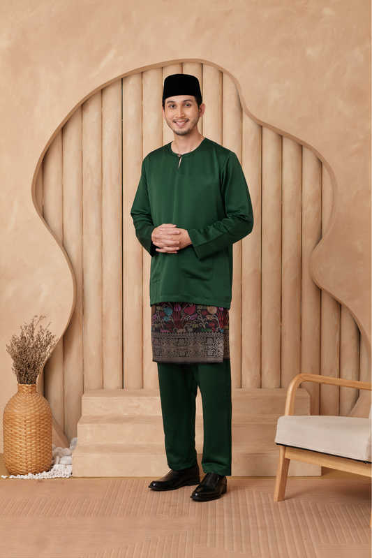 Baju Melayu Teluk Belanga Relaxed Fit - Emerald Green