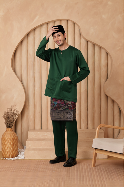 Baju Melayu Teluk Belanga Relaxed Fit - Emerald Green