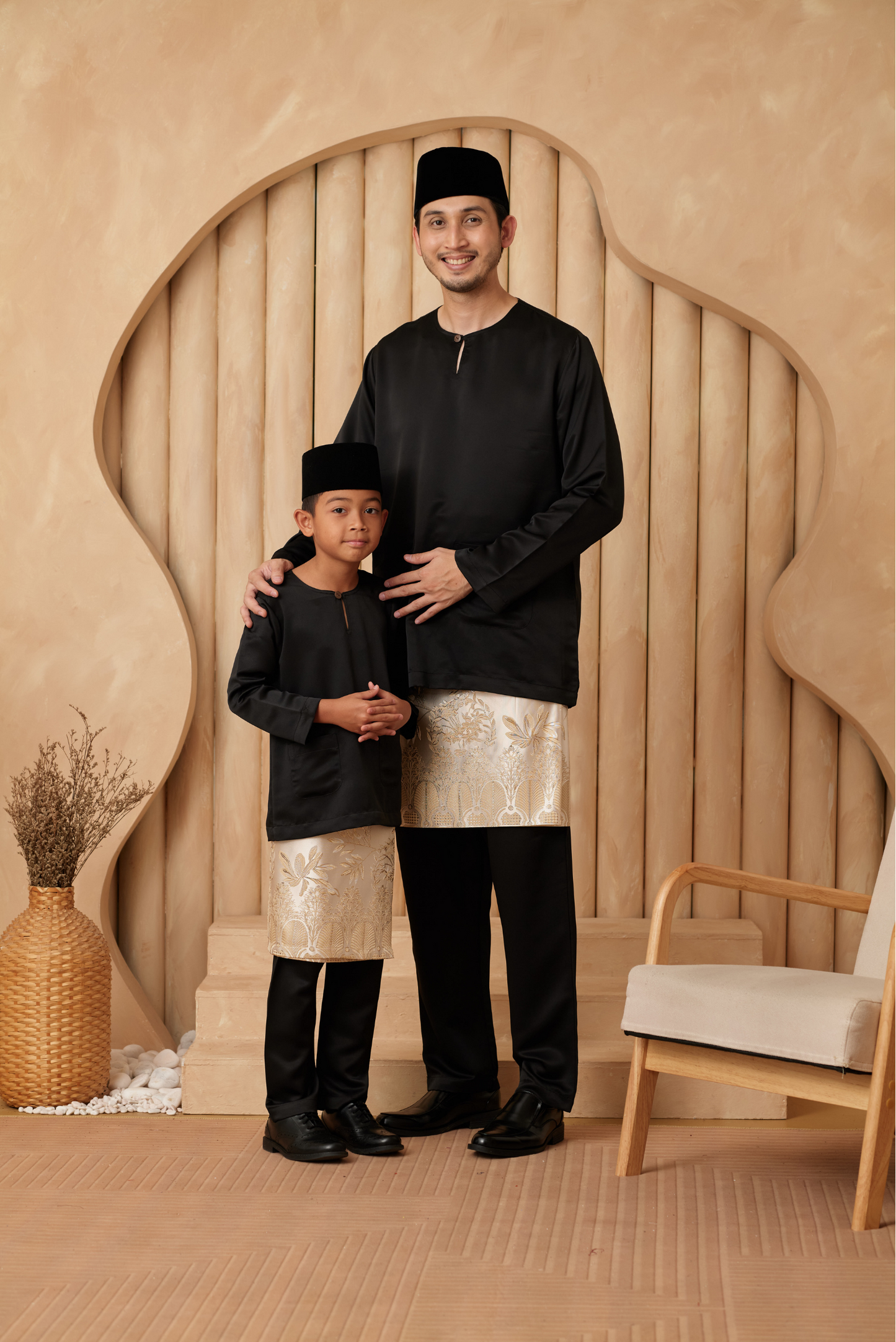 Baju Melayu Teluk Belanga Relaxed Fit - Black