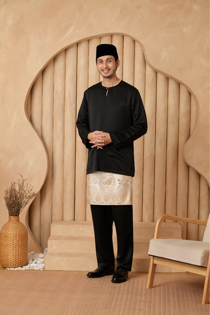 Baju Melayu Teluk Belanga Relaxed Fit - Black