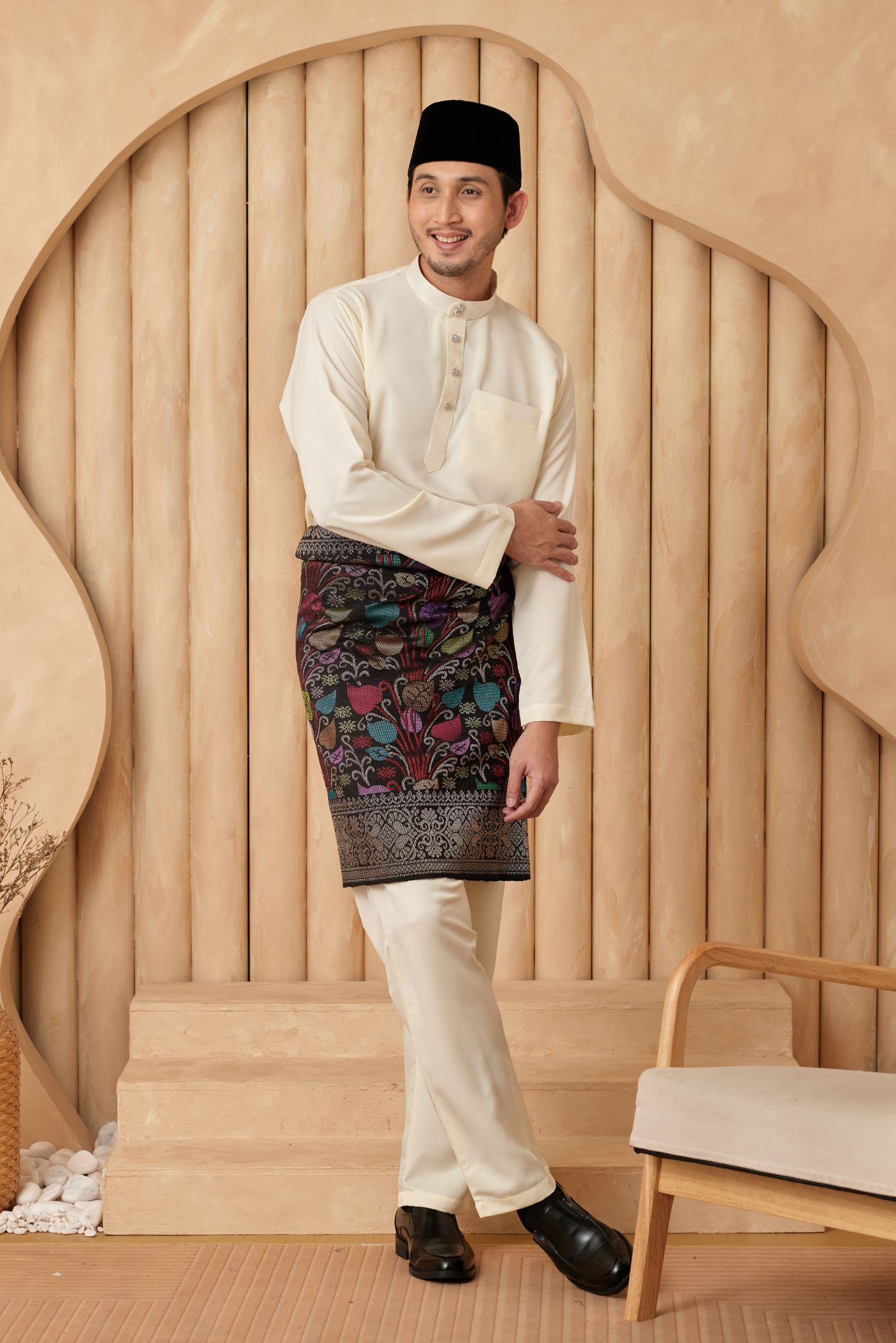 Baju Melayu Cekak Musang Relaxed Fit - Soft Yellow