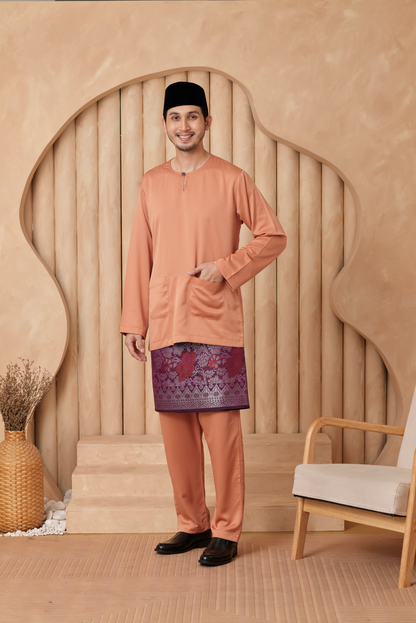 Baju Melayu Teluk Belanga Relaxed Fit - Copper