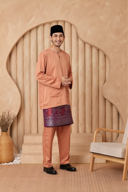 Baju Melayu Teluk Belanga Relaxed Fit - Copper