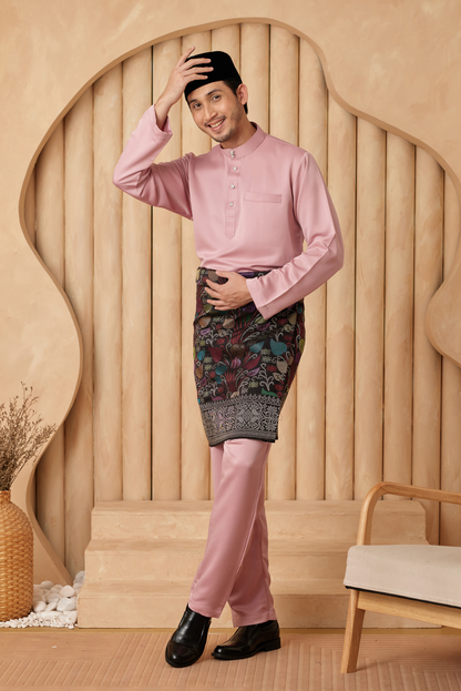 Baju Melayu Cekak Musang Relaxed Fit - Dusty Pink