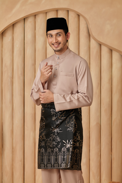 Baju Melayu Cekak Musang Relaxed Fit - Champagne