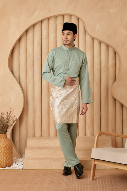 Baju Melayu Cekak Musang Relaxed Fit - Pistachio