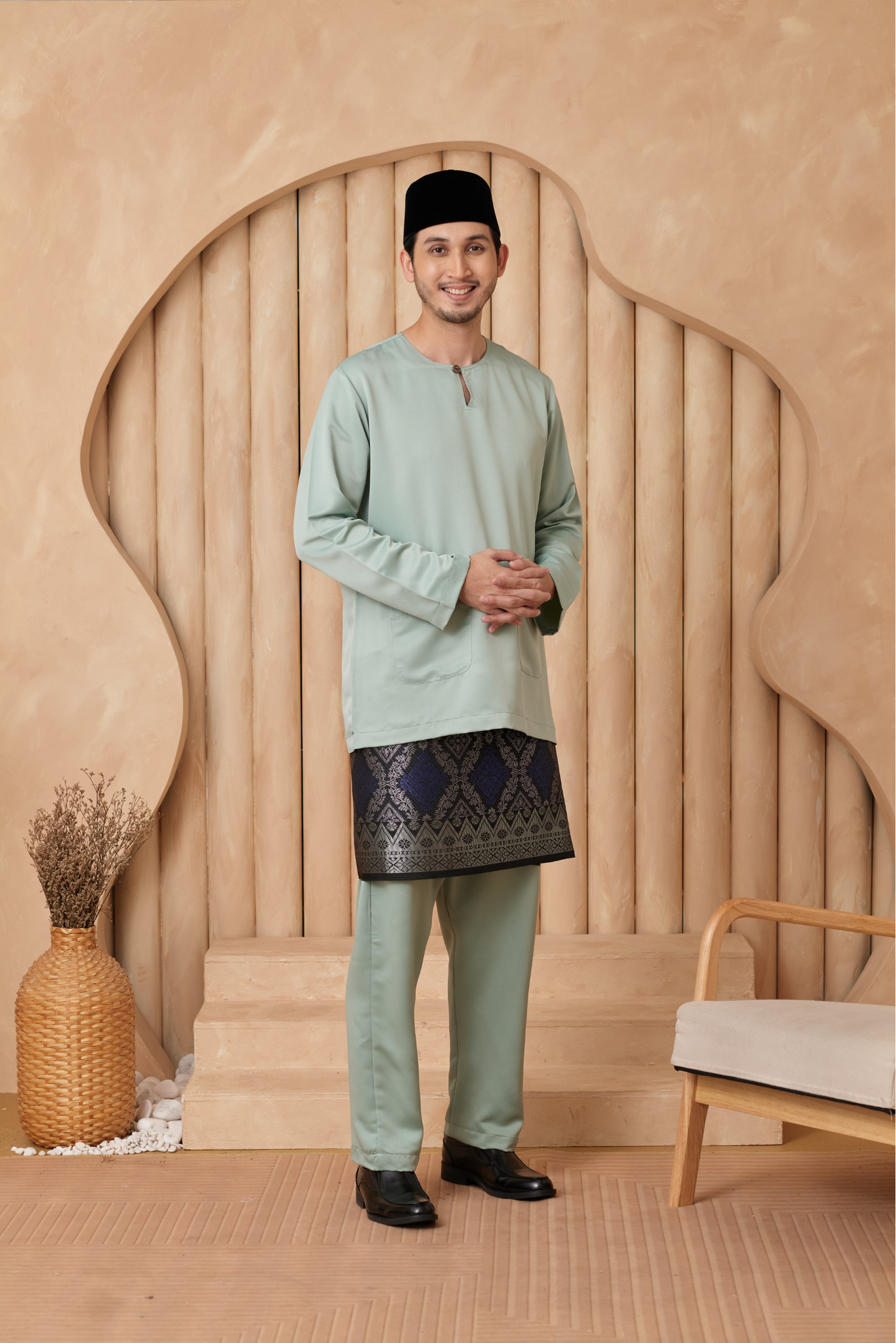 Baju Melayu Teluk Belanga Relaxed Fit - Pistachio