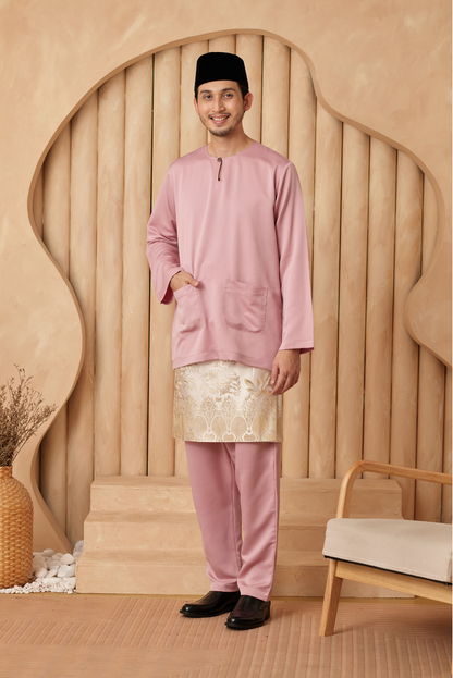 Baju Melayu Teluk Belanga Relaxed Fit - Dusty Pink